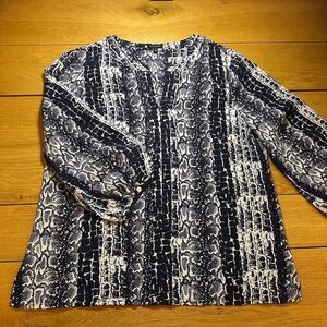 Talbots silk blouse snake print 8